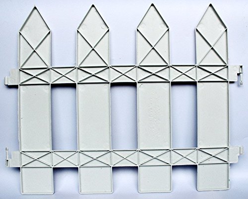 Guozi Garden Plastic Fence Pickets Indoor Outdoor Protective Guard Edging Decor White Border Fence (19.6 x 15.7 inches)