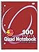 RamPro Quad-ruled Spiral Notebook 10-1/2 X 8 Inches, Assorted Colors, 100 Count (007) [4-Pack]
