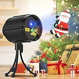 Tonha RG-LEDB-J01 3D Rotating Projection Lamp Projector Light | 20 Moving Christmas Patterns for Indoor Outdoor Use | Remote Control | Waterproof | 5m Cable | 15m Max Distance, Stars, Laser
