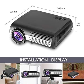 LAZERVISION LV 535 (INBUILT)Android 6.0 Full HD1080 Wi-Fi Bluetooth 6000 LUMENS HDMI USB VGA AV INBUILT Text Reader Technology for Business Education Black