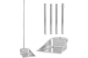 Heavy Duty Dust Pans with Long Handle, VOOWO 43" Stainless Steel Metal Dustpan, Standing Upright Dustpan for Home and Kitchen