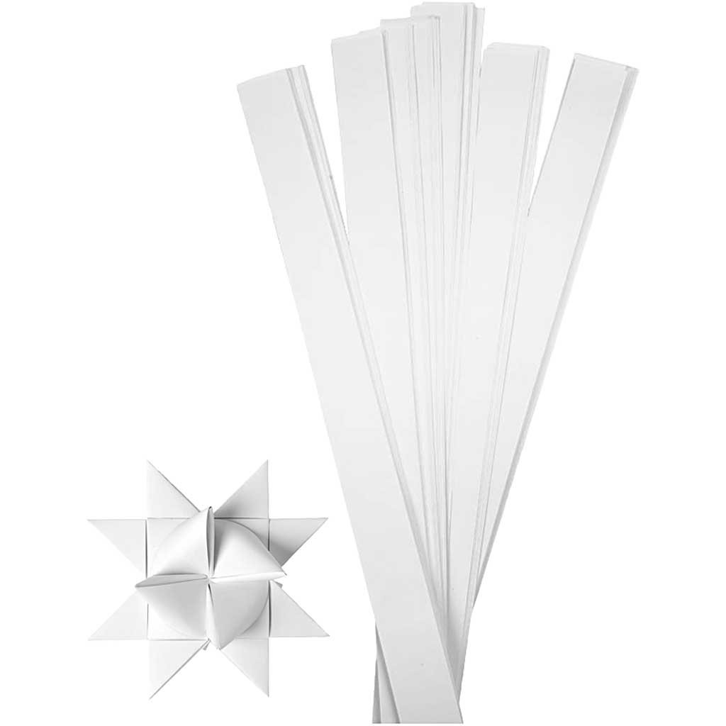 Creativ Company 20717 100-Piece Paper Star Strips, White