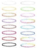 Jstyle 16PCS Tattoo Choker Necklaces for Women Stretch Elastic Choker Fashion Necklace Chain