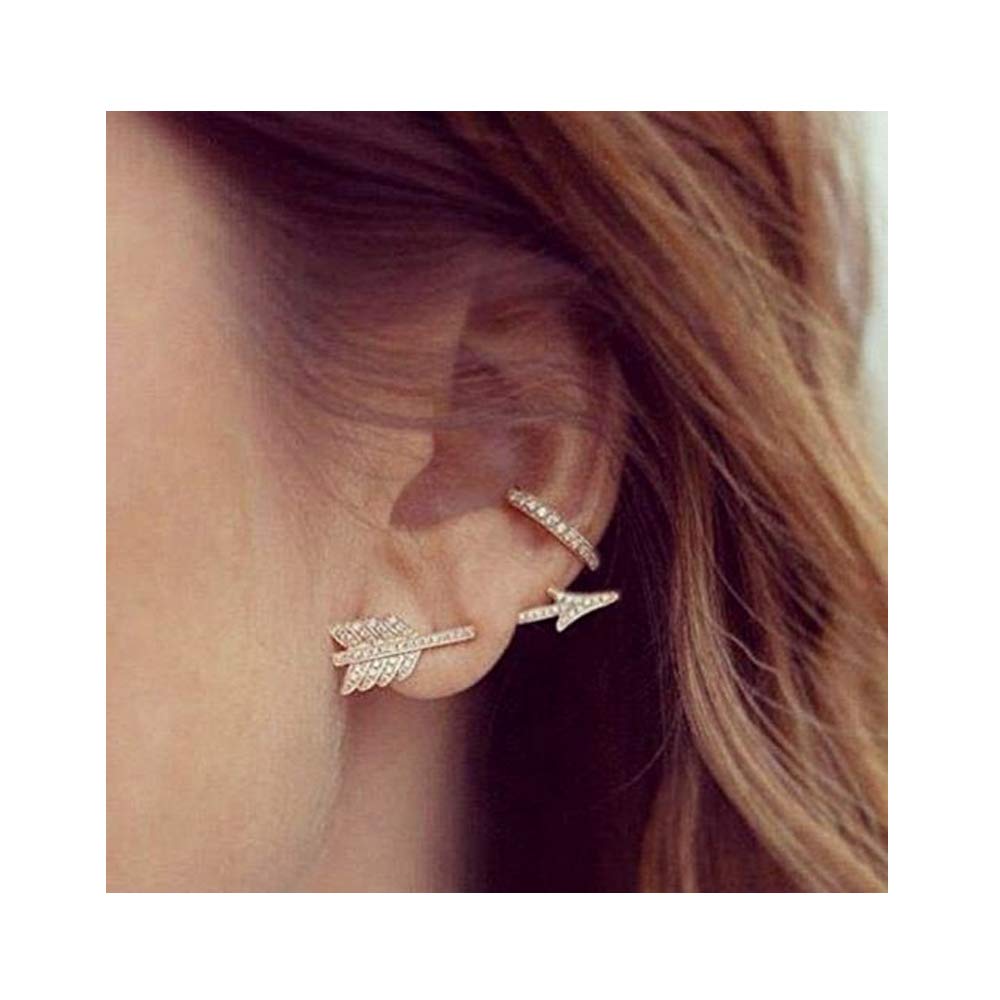Creative 1PC Bow Arrow Crystal Ear Stud Women's Fashion Earrings Jewelry Gift