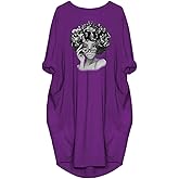WbJetr My Roots Character Graphic Print Long Sleeve Casual Tunic Dress with Pocket for Women
