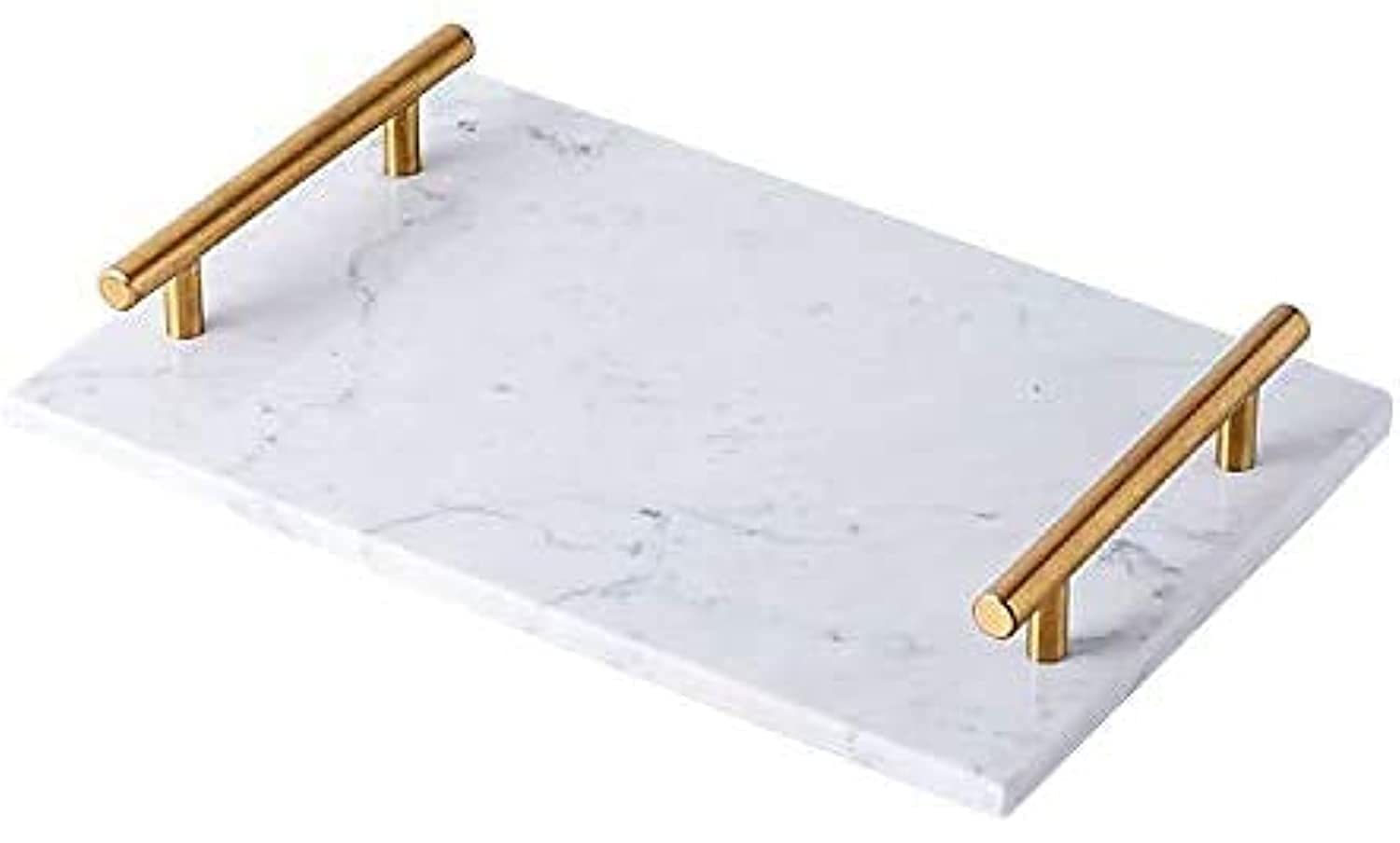 Marble tray,Decorative Tray, Perfume Tray, Marble Print PU Leather Tray with Copper-Coloured Metal Handles, Handmade Vanity Tray, Jewellery Tray, Catchall Tray, Trinket Tray for Dresser Table