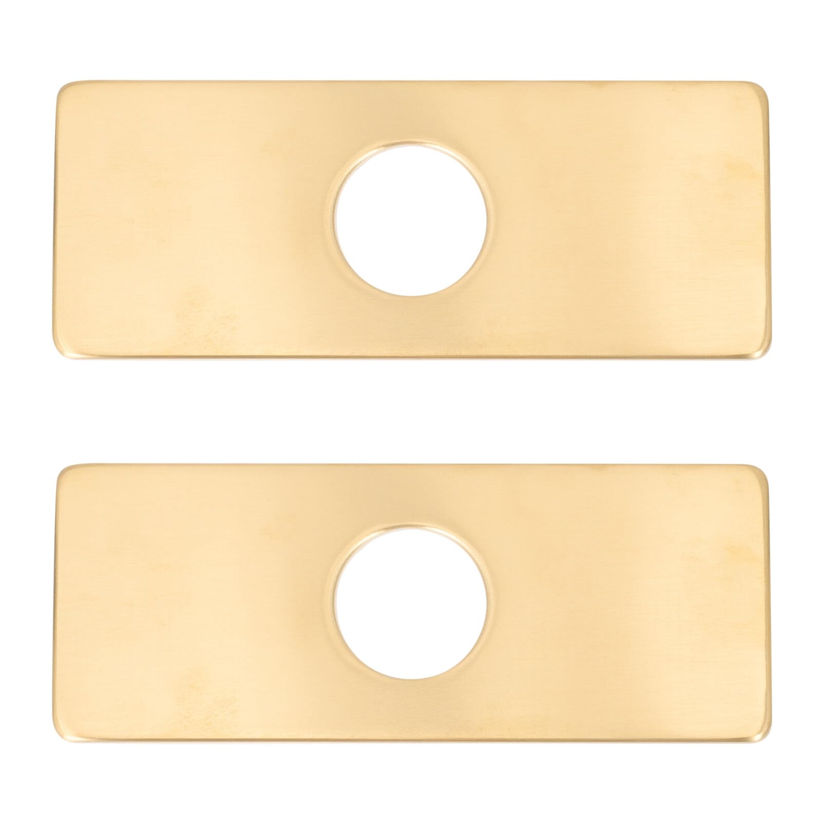DOITOOL 2Pcs Stainless Steel Faucet Plate Rectangle Faucet Hole Cover Deck Plate for Bathroom Kitchen Sink Faucet, Sink Cover Plate Basin Vanity Sink Hole Cover