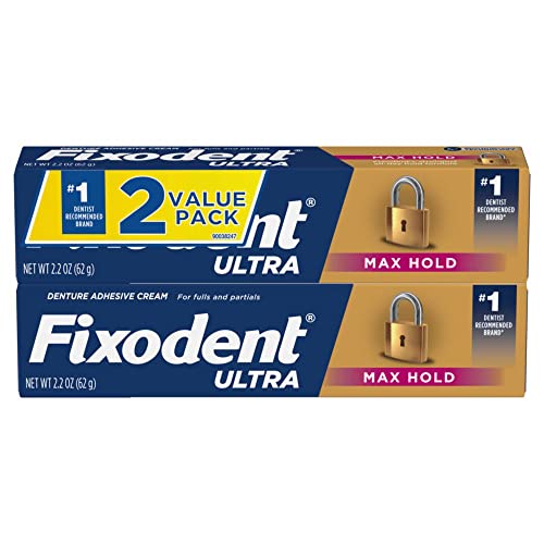 FIXODENT ULTRA MAX HOLD DENTURE ADHESIVE, 2.2 OUNCE (PACK OF 2)
