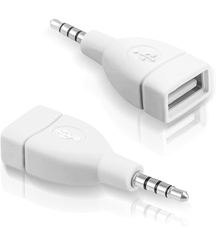 Oxsubor - Cable De Conversión De Audio Auxiliar (USB Hembra A Macho DC 3,5 Mm), Color Blanco