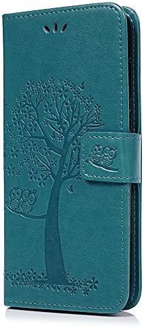 Tophung Huawei Mate 10 Lite Case, Shockproof Flip PU Leather Wallet Case Owl Embossed with Kickstand Card Slots Magnetic Folio Notebook Protection Skin Cover for Huawei Mate 10 Lite Blue