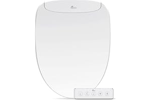 Bio Bidet Discovery DLS Electric Bidet Toilet Seat Elongated, Warm and Cold Water, Warm Air Dryer, Low Profile Heated Seat, Automatic Open and Slow Close Lid, White