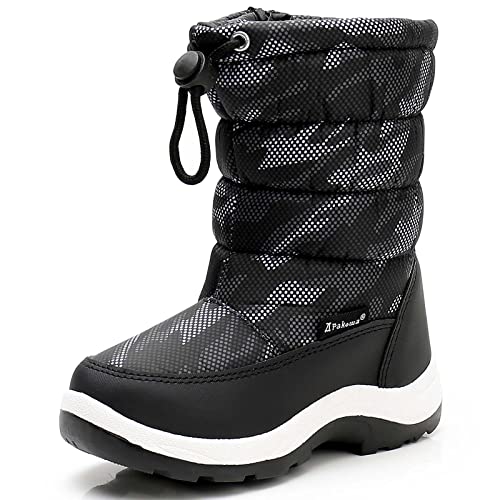 Apakowa Kids Boys Girls Cold Weather Water Resistant Winter Snow Boots (Toddler/Little Kid/Big Kid)
