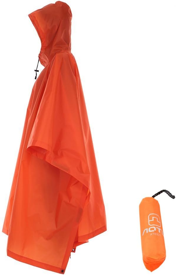 Winis Multifunctional Outdoor Rain Poncho Backpack Rain Cover Waterproof Tent Tarp Footprint Ground Sheet Shelter Sunshade Moisture Barrier Picnic Blanket Mat for Camping Hiking Jungle Cycling