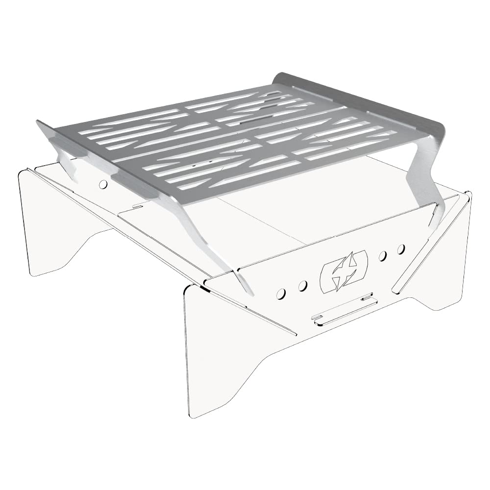 Oxford FirePit Grill for Compact Flat-Pack FirePit Barbecue, Stainless Steel