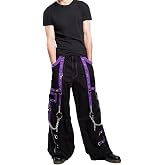 Men's Pant Black/Purple Punk Baggy Pant W/Chrome Rings &amp; Chain/USA