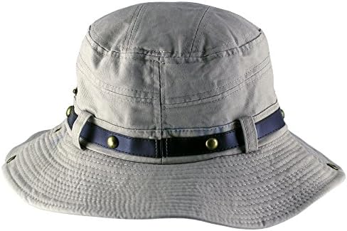 Prikinder Outdoors Khaki Wide-Brimmed Buttons Belt Adjustable Boonie Sun Hats Creme