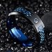 NUNCAD 6mm/8mm Tungsten Carbide Ring for Men Women Black Celtic Dragon and Blue Carbon Fiber Inlay Wedding Band Size 7-17