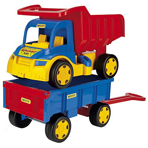 Wader 65100 - Gigant Truck, großer Kipper mit Anhänger, LKW bis 150 kg belastbar, Gesamtlänge ca. 107 cm, ab 12 Monaten, ideal als Geschenk für kreatives Spielen – Bild 2