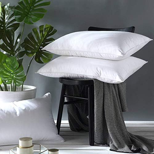 Coozii Goose Down Pillows,Soft Queen Size（2 Pack） Goose Down Pillow,1200 Thread Count 100% Egyptian Cotton Pillows for Sleeping,Hypo-allergenic