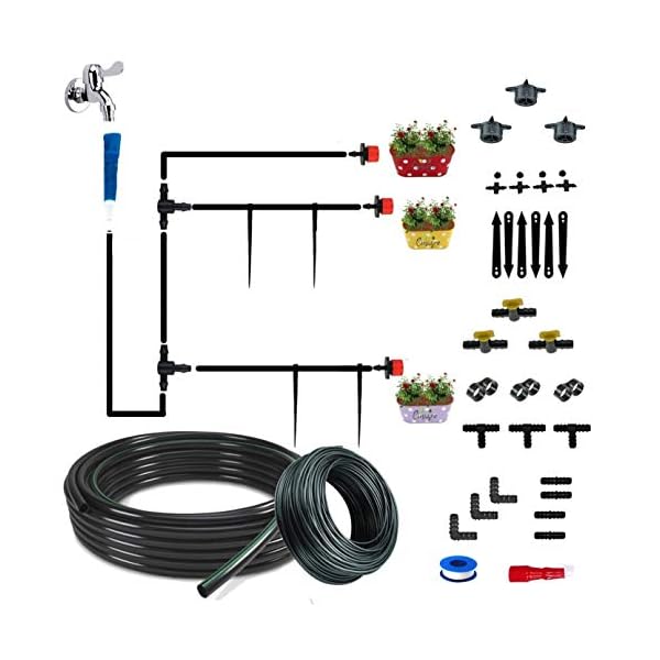 CINAGRO Plants Drip Irrigation Kit | Watering Kit for Home Garden, Farming & Agriculture Purposes (60 Plants Kit)