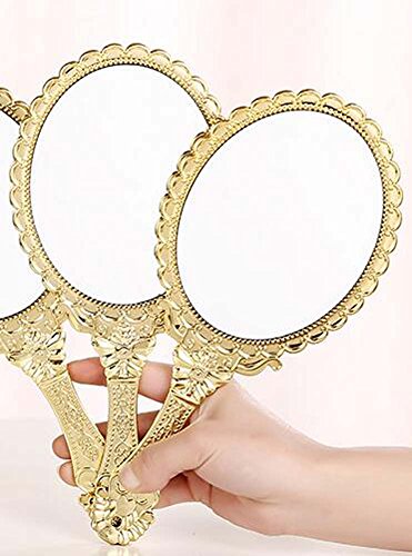 Practical Cosmetic Mirror Portable Handheld Makeup Mirror Gold