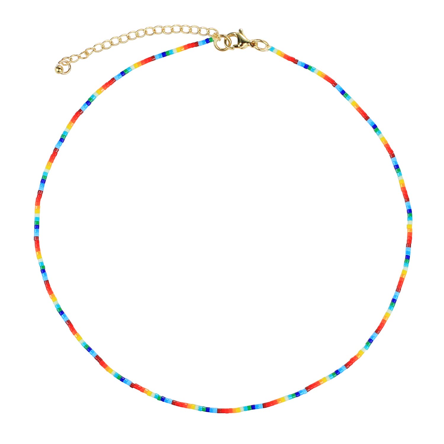 KELITCH Colorful Choker Necklaces Miyuki Beaded Necklaces Bohemian Beach Jewelry for Women Friendship Necklaces
