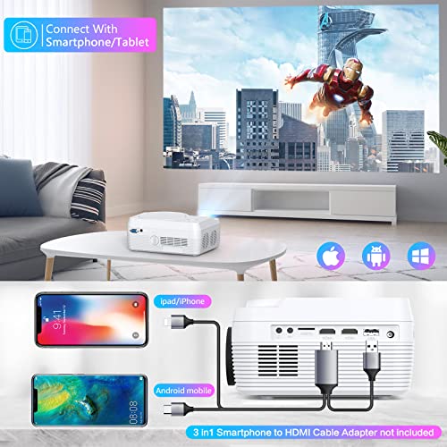 Full HD Bluetooth Projector Built in DVD Player, 7500LM 1080P Supported