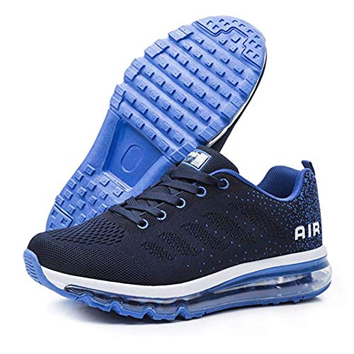 UPSOLO Mens Fitness Cross Trainer Shoes Trail Running Walking Casual Air Cushion Footwear Breathable Jogging Outdoor Sports Tennis Sneakers(833 Blue 41)
