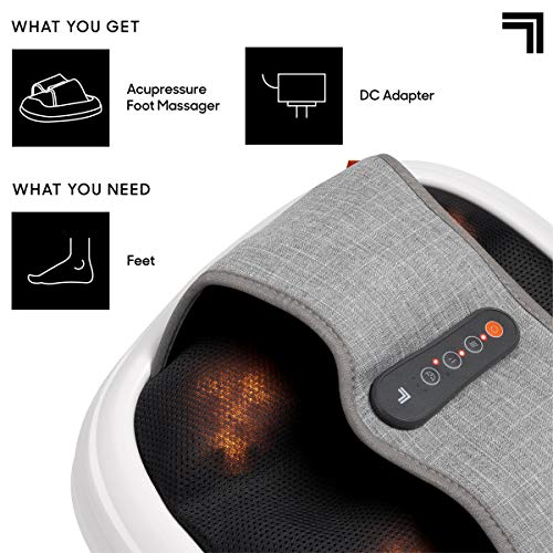 Sharper Image Acupoint Acupressure Foot Massager Machine – w/Acupressure, Heat, Compression, & Vibration – Shiatsu… - Image 6