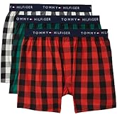 Tommy Hilfiger Men's Cotton Classics Slim Woven Boxer 3-Pack, Cognac, Large
