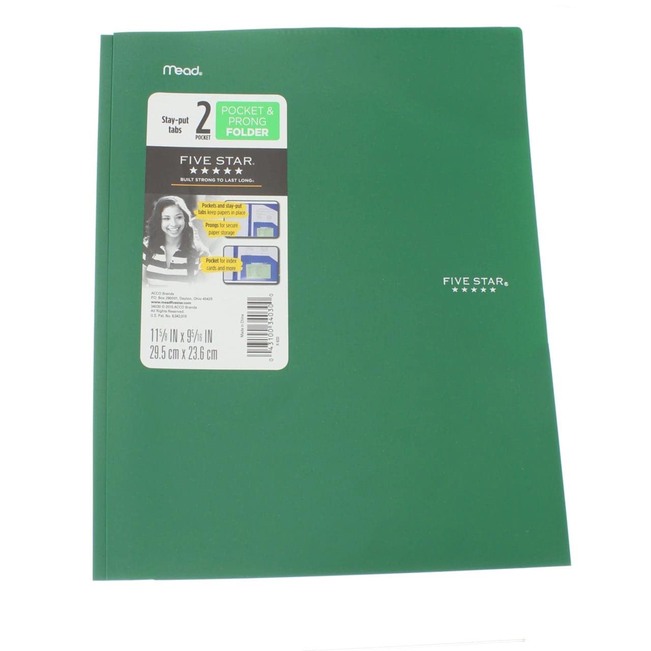 View 1 of ****purple color****Five Star 2 Pocket Folders with Prong Fasteners, Stay-Put Folder, Folders with Pockets, Color Selected For You, 1 Count (34030)