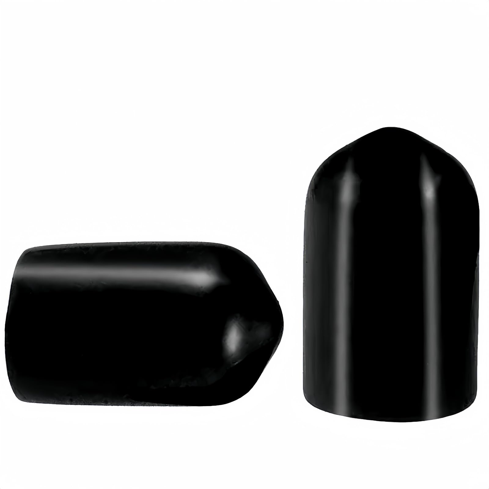 Boxonly Screw Thread Protectors PVC Rubber Round Tube Bolt Cap Plastic End Cap Cover Inner Dia.8mm Black 50Pcs