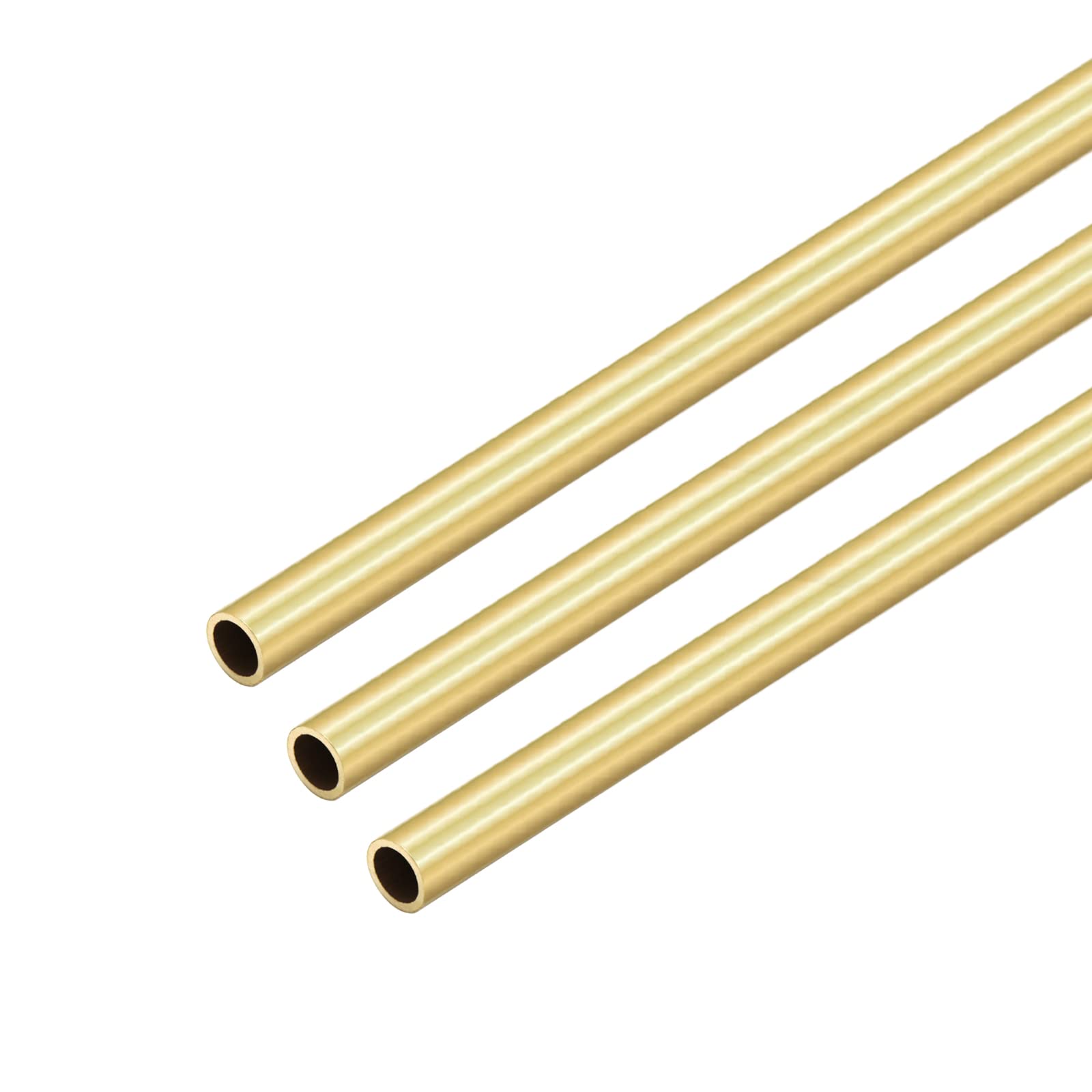 VictorsHome Brass Round Tube, 6mm OD 0.5mm Wall Thickness 300mm Length Metal Seamless Straight Tubing for DIY Crafts Model 3pcs