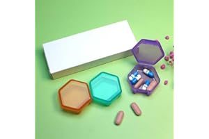 3Pcs Portable Pill Organizer Box, Travel Medicine Storage Box Pill Dispenser Storage Case for Medication, Vitamins, Fish Oils