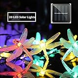 MZD8391 Solar String Lights, 20 LED Dragonfly String Lights, Waterproof Decorative String Lights for Patio, Garden, Gate, Yard, Party, Wedding (Solar Dragonfly Light)