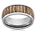 Three Keys Jewelry 8mm Titanium Ring Wedding Engagement Ring Band Silver with Real Wood Inlay Comfort Fit