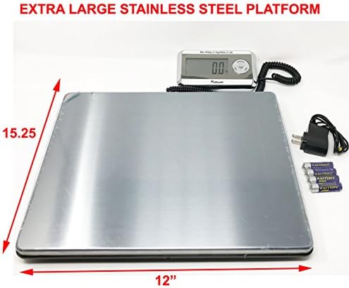 Weighology Heavy Duty Digital Postal Parcel Scale UPS USPS Post Office Scale (440 Lb Large Stainless Steel Platform)