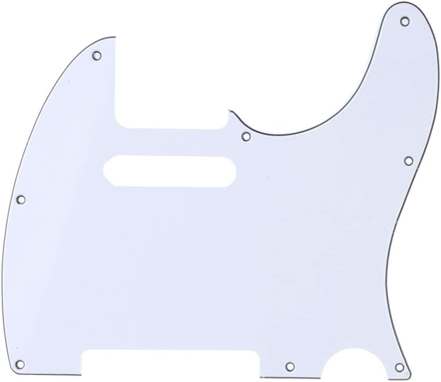 Musiclily Pro 8-Hole Guitar Tele Pickguard for JPN Made Fender Japan Telecaster 3Ply White