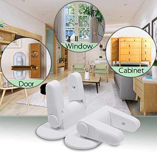 Door Lever Locks for Baby Proofing [2 Pack], Child Proof Lever Door Handle Locks, Adhesive Child Safety Locks for Drawers, Cabinet, Faucets - Thumbnail 2