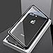 iPhone 7 Plus Case, iPhone 8 Plus Case, Diaxbest Ultra Slim Magnetic Adsorption Metal Case, Hard Clear Tempered Glass Back Cover Support Wireless Charging for iPhone 7/8 Plus(5.5 inch) (Clear White)