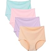 DingLu 4 Pack Women's Seamless Invisible Hipster Panties High Waist No Show Ladies Bikini Underwear,Also for Mom