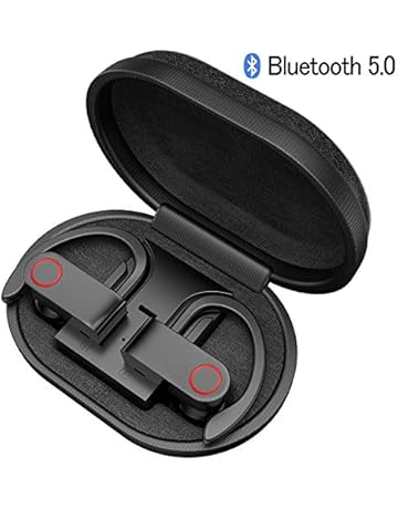 Auriculares Bluetooth Deportivos, iAmotus Auriculares Inalámbricos Bluetooth 5.0 Mini TWS Estéreo In-Ear Cascos Bluetooth Inalambricos con Caja de Carga Portátil para iPhone y Android Negro