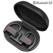 Auriculares Bluetooth Deportivos, iAmotus Auriculares Inalámbricos Bluetooth 5.0 Mini TWS Estéreo In-Ear Cascos Bluetooth Inalambricos con Caja de Carga Portátil para iPhone y Android Negro