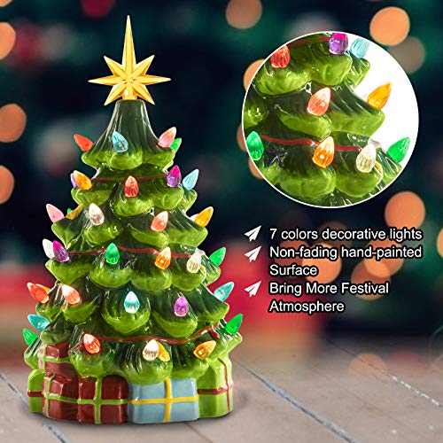 Ceramic Christmas Tree, Plug in Tabletop Green LargePlug in Chirstmas