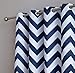HLC.ME Chevron Print Thermal Insulated Energy Efficient Room Darkening Blackout Window Curtain Grommet Top Panels for Bedroom & Nursery - Set of 2-52