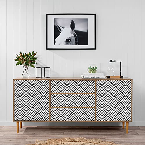 Erfoni Black and White Peel and Stick Wallpaper Geometric Contact Paper