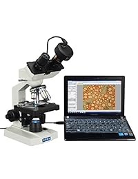 OMAX 40X 2500X, microscopio LED binocular biológico compuesto con bandeja mecánica 3D y perilla coaxial de enfoque grueso fino