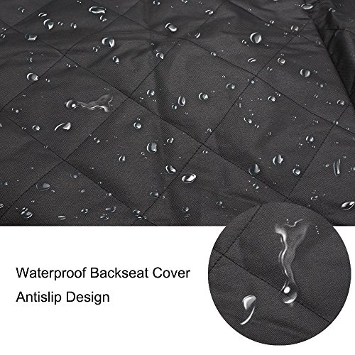 Pet Dog Seat Cover Waterproof Car Backseat Covers Dog Hammock Non-slip Scratch Proof Rear Seat Cover Protector for Pets,Fabric&Polyester Bench Seat Cover for Car Truck SUV,Extra Large Seat Cover,Black