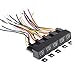 DakRide 10 Pack Automotive Relay Switch Harness Set 5-Pin 30A Style Relay Harness Spdt 12V SPDT Contactor 14 AWG Hot Wires with Interlocking Relay Socket for Car Truck Motor Heavy Duty