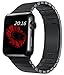 top4cus 42mm Whole Part Double Electroplating 1:1 Mold Stainless Steel Replacement Link Bracelet Band with Double Button Folding Clasp Apple Watch Band for Apple Watch 42mm - black